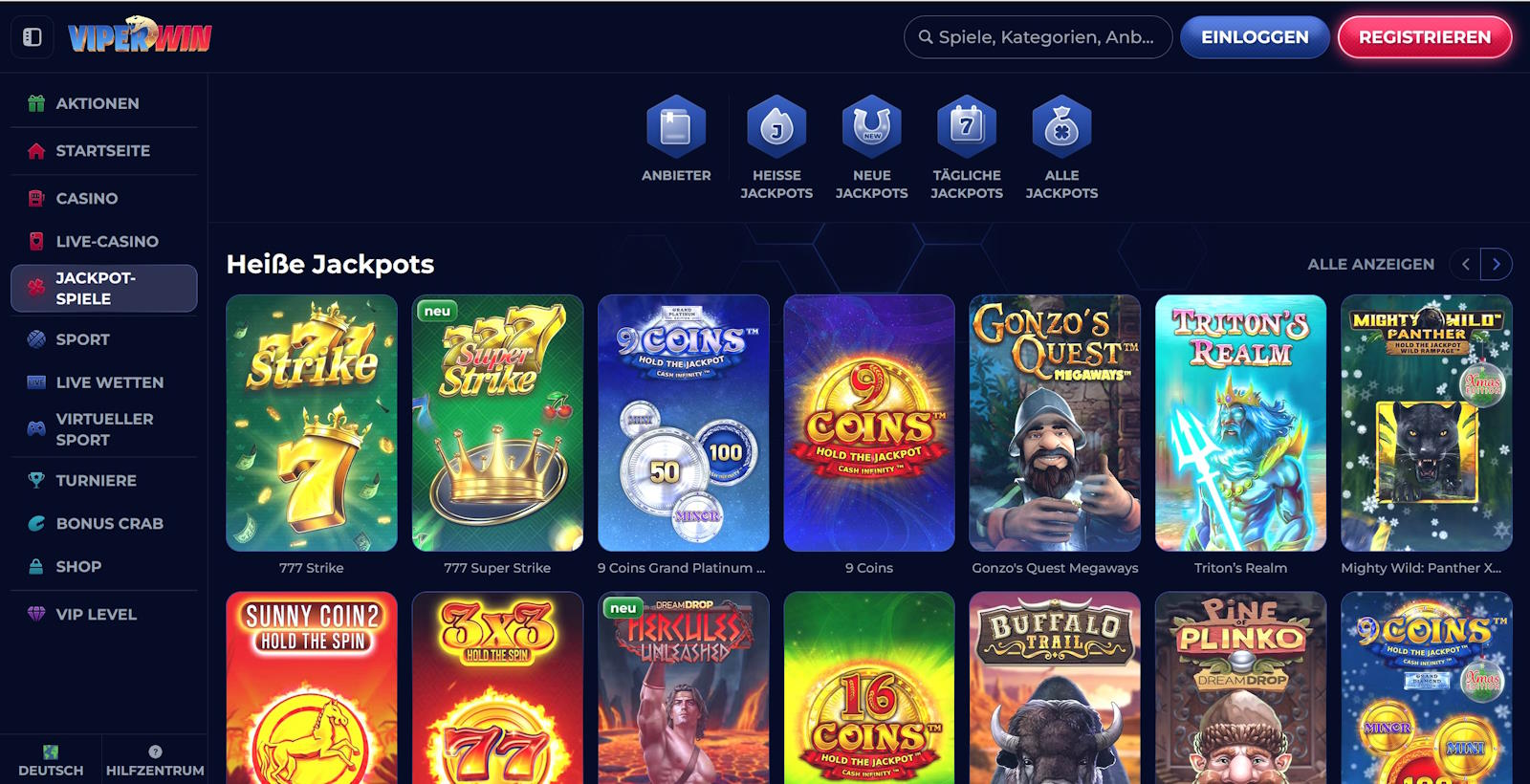 ViperWin Casino-Website